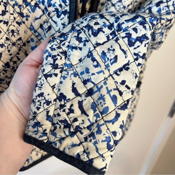 Hinge Quilted Zip Up Patter Jacket in Blue S - Picture 4 of 5